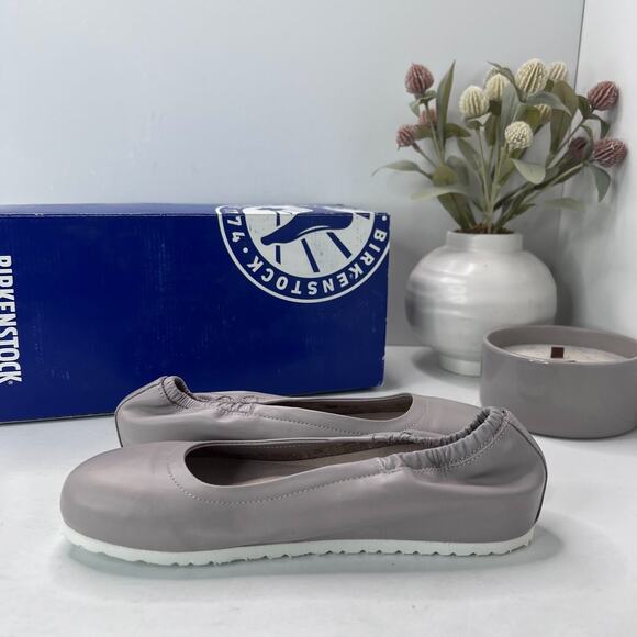 Birkenstock Celina Leather Slip On Grey 1004671 Women’s 5/EU 36 NWB FLAW Regular - Picture 6 of 13